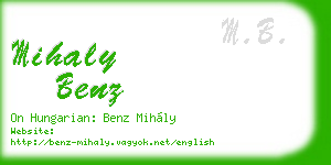 mihaly benz business card